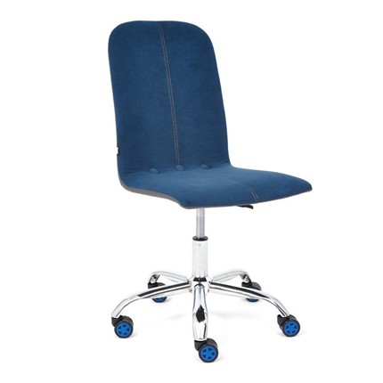 Офисное кресло RIO флок/кож/зам, синий/металлик, арт.14189 в Южно-Сахалинске - изображение