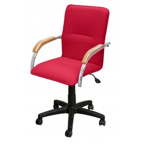 Офисное кресло Самба-лифт СРП-034 Люкс красный/бук в Южно-Сахалинске - предосмотр