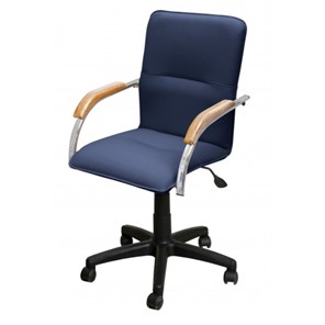 Офисное кресло Самба-лифт СРП-034 Люкс синий/бук в Южно-Сахалинске - предосмотр