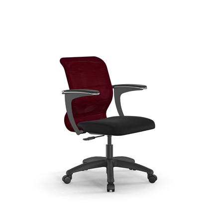Кресло SU-M-4/подл.160/осн.005 бордовый/черный в Южно-Сахалинске - изображение
