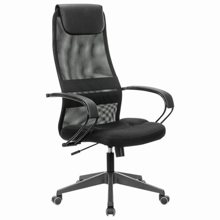 Кресло Brabix Premium Stalker EX-608 PL (ткань-сетка/кожзам, черное) 532090 в Южно-Сахалинске - изображение