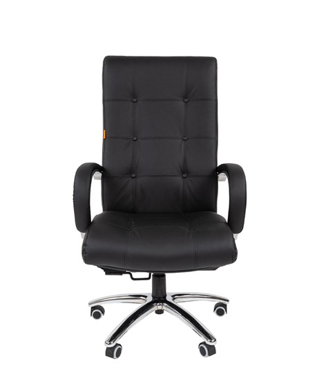 Кресло компьютерное CHAIRMAN 424 Кожа черная в Южно-Сахалинске - изображение 2