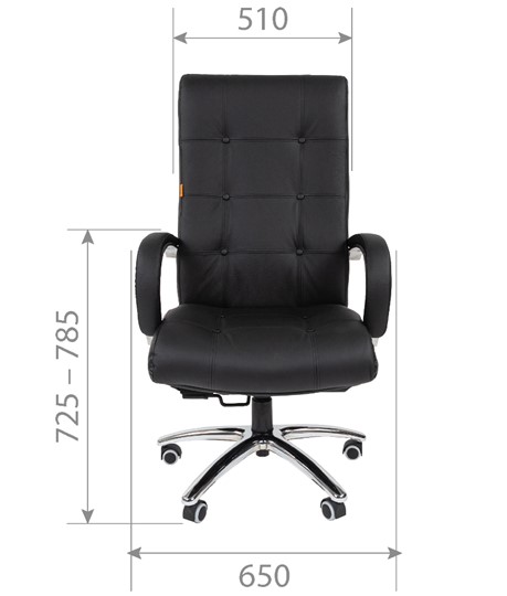 Кресло компьютерное CHAIRMAN 424 Кожа черная в Южно-Сахалинске - изображение 4