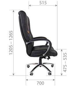 Кресло компьютерное CHAIRMAN 424 Кожа черная в Южно-Сахалинске - предосмотр 5