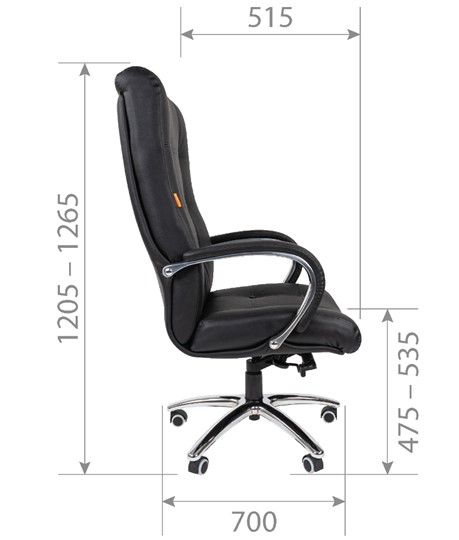 Кресло компьютерное CHAIRMAN 424 Кожа черная в Южно-Сахалинске - изображение 5