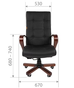 Офисное кресло CHAIRMAN 424 WD Кожа черная в Южно-Сахалинске - предосмотр 4