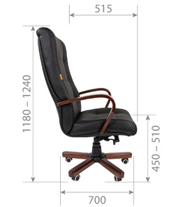 Офисное кресло CHAIRMAN 424 WD Кожа черная в Южно-Сахалинске - предосмотр 5