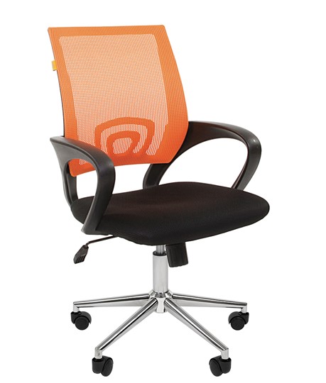 Кресло офисное CHAIRMAN 696 CHROME Сетка TW-66 (оранжевый) в Южно-Сахалинске - изображение 1