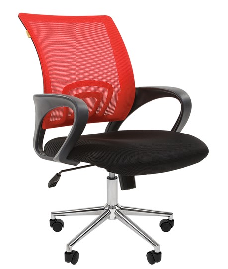 Компьютерное кресло CHAIRMAN 696 CHROME Сетка TW-69 (красный) в Южно-Сахалинске - изображение 1