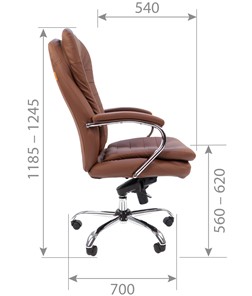 Офисное кресло CHAIRMAN 795 кожа, цвет белый в Южно-Сахалинске - предосмотр 3