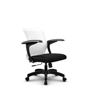 Кресло офисное SU-M-4/подл.160/осн.001, Белый/Черный в Южно-Сахалинске