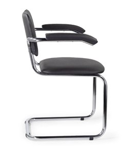 Офисный стул для посетителей Sylwia chrome arm P60, кож/зам V в Южно-Сахалинске - предосмотр 2