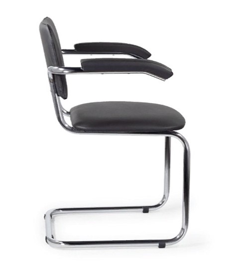 Офисный стул для посетителей Sylwia chrome arm P60, кож/зам V в Южно-Сахалинске - изображение 2