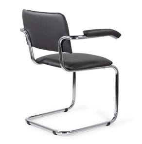 Офисный стул для посетителей Sylwia chrome arm P60, кож/зам V в Южно-Сахалинске - предосмотр 3