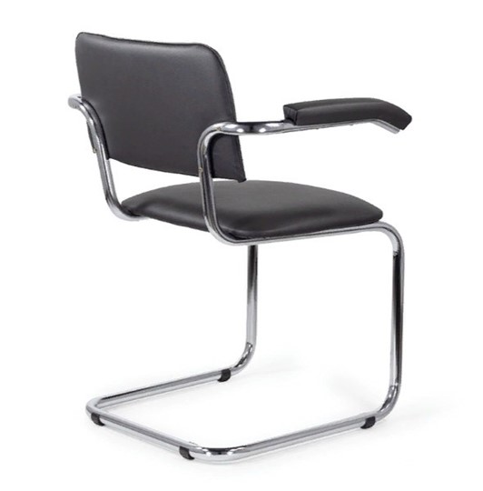 Офисный стул для посетителей Sylwia chrome arm P60, кож/зам V в Южно-Сахалинске - изображение 3