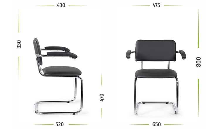 Офисный стул для посетителей Sylwia chrome arm P60, кож/зам V в Южно-Сахалинске - изображение 5