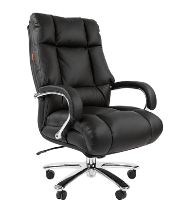 Кресло компьютерное CHAIRMAN 405 черное нат.кожа/экокожа в Южно-Сахалинске - изображение