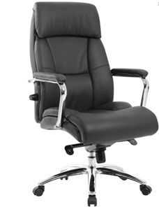 Компьютерное кресло Brabix Premium Phaeton EX-502 (натуральная кожа, хром, черное) в Южно-Сахалинске