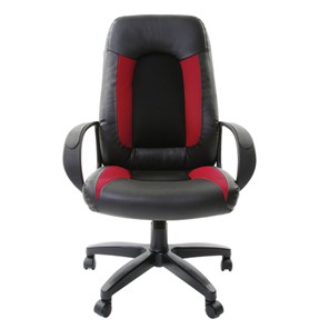 Кресло офисное Brabix Strike EX-525 (экокожа черная, ткань черная/бордовая, TW) в Южно-Сахалинске