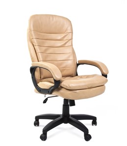 Кресло офисное CHAIRMAN 795 LT, экокожа, цвет бежевый в Южно-Сахалинске - предосмотр