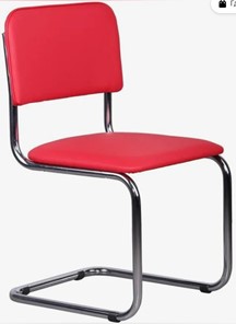 Офисный стул Sylwia chrome красный  ECO 90 в Южно-Сахалинске - предосмотр