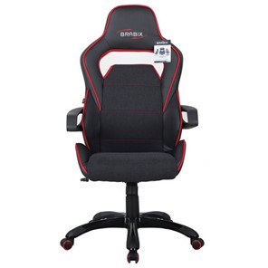 Офисное кресло Brabix Nitro GM-001 (ткань, экокожа, черное, вставки красные) 531816 в Южно-Сахалинске - предосмотр