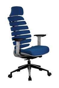 Кресло компьютерное Riva Chair SHARK (Синий/серый) в Южно-Сахалинске