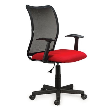 Офисное кресло Brabix Spring MG-307 (с подлокотниками, комбинированное красное/черное TW) в Южно-Сахалинске - изображение