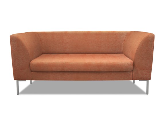 Мягкий офисный диван Сиеста 2-местный, ткань Сахара / терракотовая С12 в Южно-Сахалинске - изображение