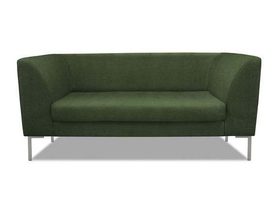 Офисный диван мягкий Сиеста 2-местный, ткань Сахара / зеленая С39 в Южно-Сахалинске - изображение