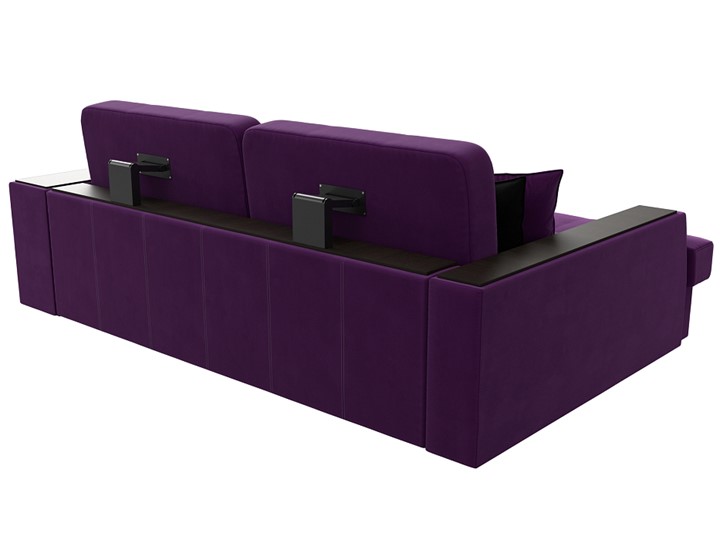 Угловой диван Брюссель, Фиолетовый/черный (вельвет) в Южно-Сахалинске - изображение 7