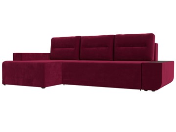 Угловой раскладной диван Чикаго, Бордовый (микровельвет) в Южно-Сахалинске - предосмотр