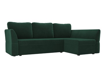 Угловой диван с оттоманкой Гесен, Зеленый (велюр) в Южно-Сахалинске - предосмотр