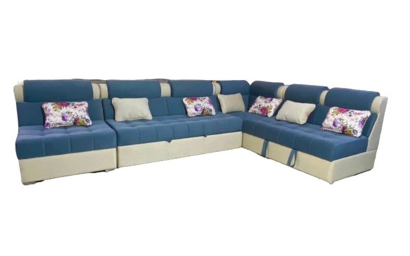 Угловой диван Leco (Синий) 3700х1240 мм в Южно-Сахалинске - изображение