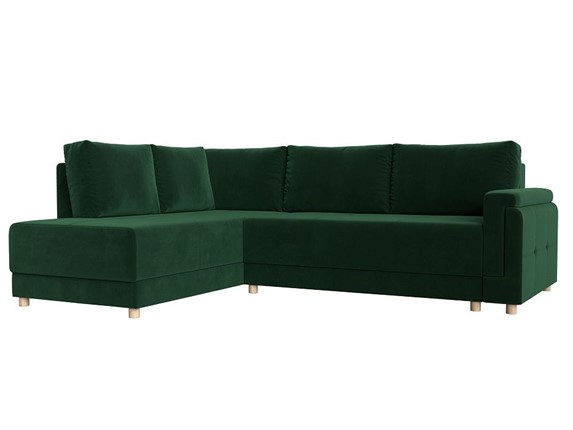 Угловой диван Лига-024, Зеленый (Велюр) в Южно-Сахалинске - изображение