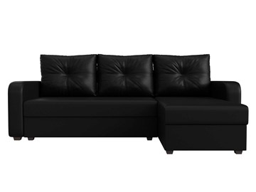 Угловой диван с оттоманкой Ливерпуль Лайт, Черный (Экокожа) в Южно-Сахалинске - предосмотр 5