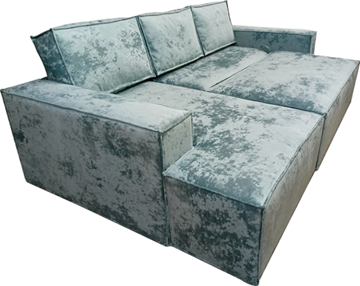 Угловой диван с оттоманкой Лофт 263х159х93 (Ремни/Тик-так) в Южно-Сахалинске - предосмотр 5
