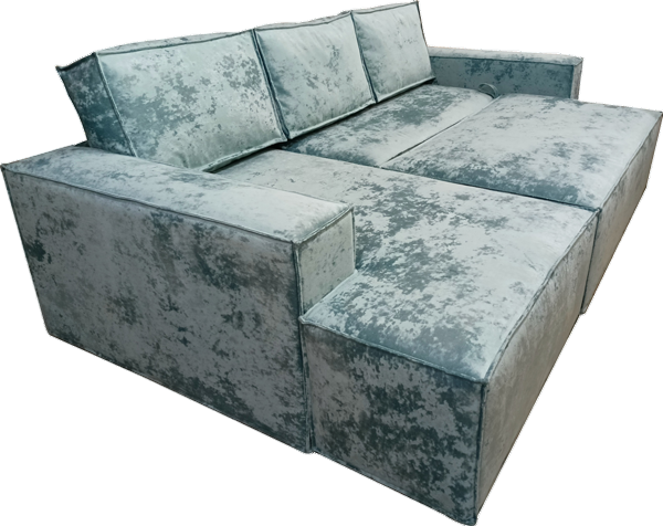 Угловой диван с оттоманкой Лофт 263х159х93 (Ремни/Тик-так) в Южно-Сахалинске - изображение 5