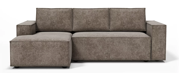Угловой диван с оттоманкой Лофт 263х159х93 (Ремни/Тик-так) в Южно-Сахалинске - изображение