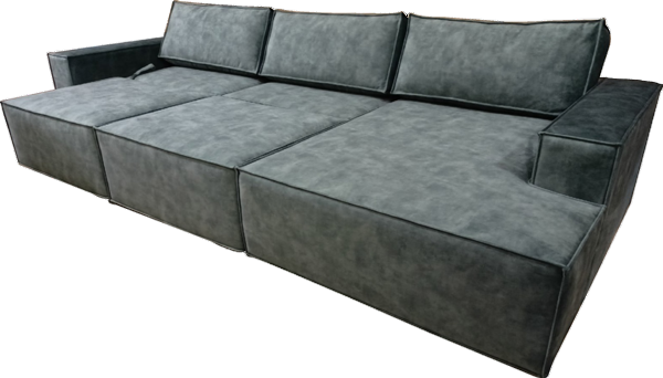 Угловой диван Лофт 357х159х93 (Ремни/Еврокнижка) в Южно-Сахалинске - изображение 5