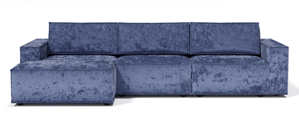 Угловой диван с оттоманкой Лофт 357х159х93 (НПБ/Еврокнижка) в Южно-Сахалинске - изображение
