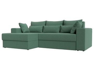 Угловой диван для гостиной Майами, Амур зеленый (Рогожка) в Южно-Сахалинске - предосмотр
