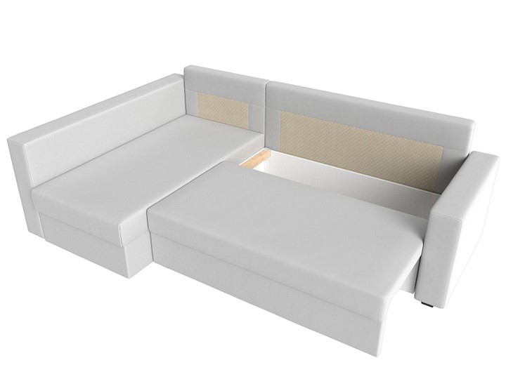 Угловой диван Мансберг, Белый (Экокожа) в Южно-Сахалинске - изображение 1