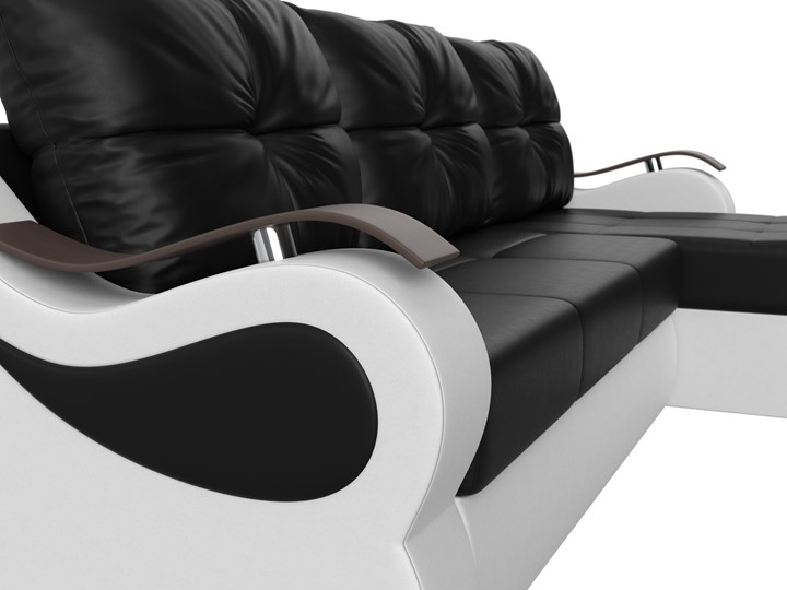 Угловой диван Меркурий, Черный/белый (экокожа) в Южно-Сахалинске - изображение 3