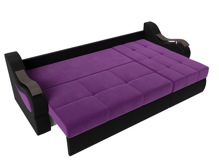 Угловой диван Меркурий, Фиолетовый/черный (вельвет/экокожа) в Южно-Сахалинске - изображение 5