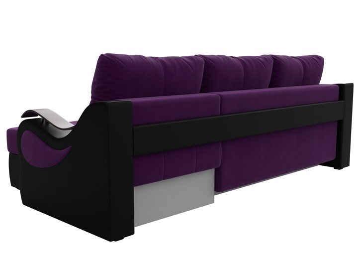 Угловой диван Меркурий, Фиолетовый/черный (вельвет/экокожа) в Южно-Сахалинске - изображение 7