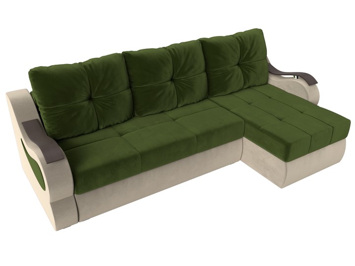 Угловой диван Меркурий, Зеленый/бежевый (вельвет) в Южно-Сахалинске - изображение 4