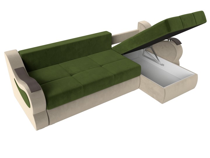 Угловой диван Меркурий, Зеленый/бежевый (вельвет) в Южно-Сахалинске - изображение 6