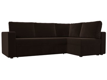 Угловой диван для гостиной Оливер, Коричневый (микровельвет) в Южно-Сахалинске