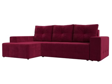 Угловой раскладной диван Перри, Бордовый (микровельвет) в Южно-Сахалинске - предосмотр